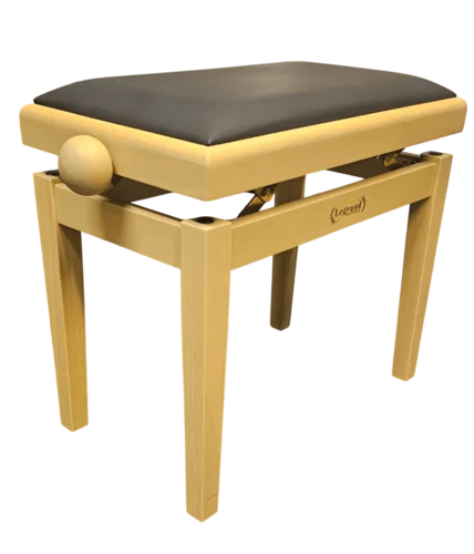 כסא פסנתר מתכוונן מט בצבע אלון OAK עם מושב בצבע שחור PB-18 מבית Legrand