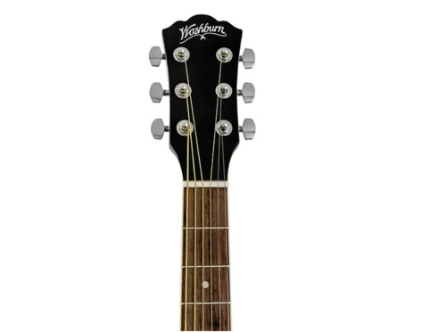 גיטרה אקוסטית מוגברת CUTAWAY בצבע שחור WA-90CE מבית WASHBURN