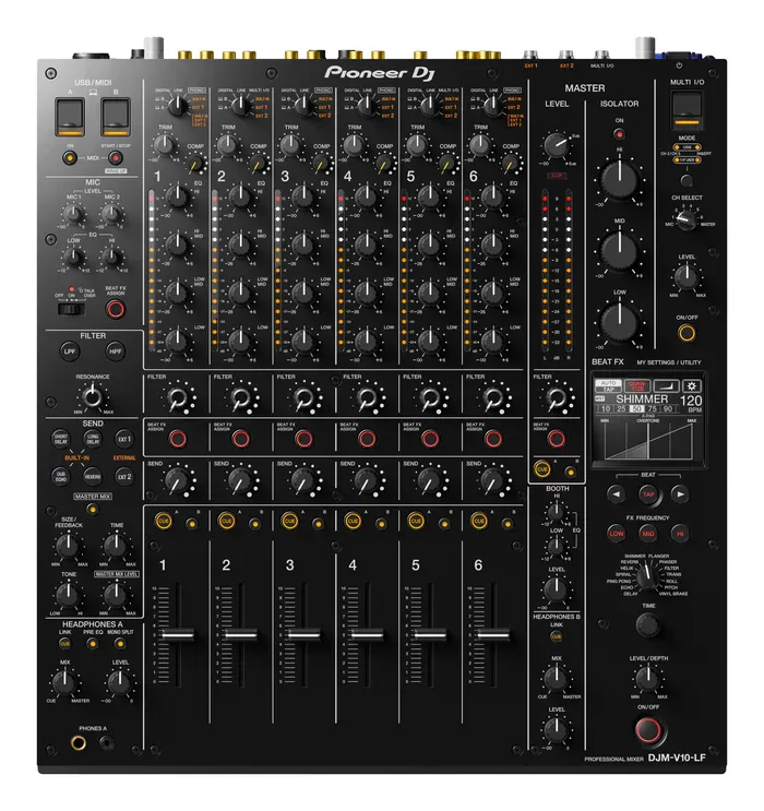 מיקסר DJM-V10-LF חברת AlphaTheta - פיידרים ארוכים וללא קרוספיידר