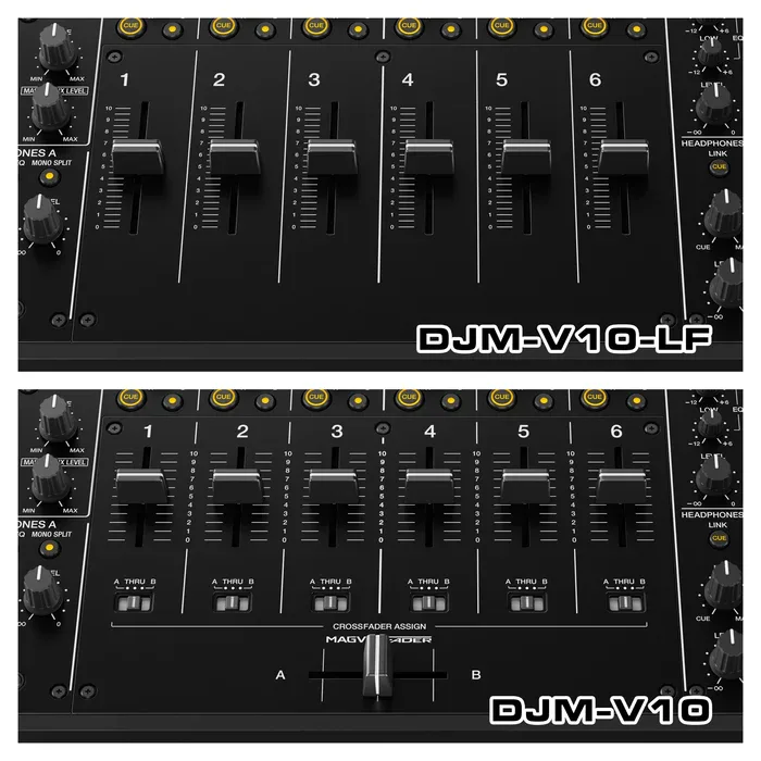 מיקסר DJM-V10-LF חברת AlphaTheta - פיידרים ארוכים וללא קרוספיידר