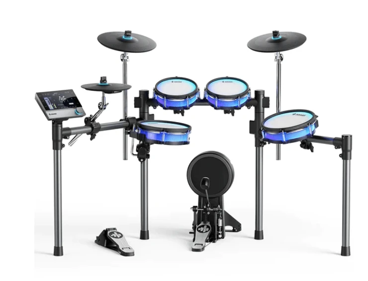 מערכת תופים אלקטרונית מרהיבה עם מסך טאץ BACKBEAT ותאורת לדים מבית DONNER