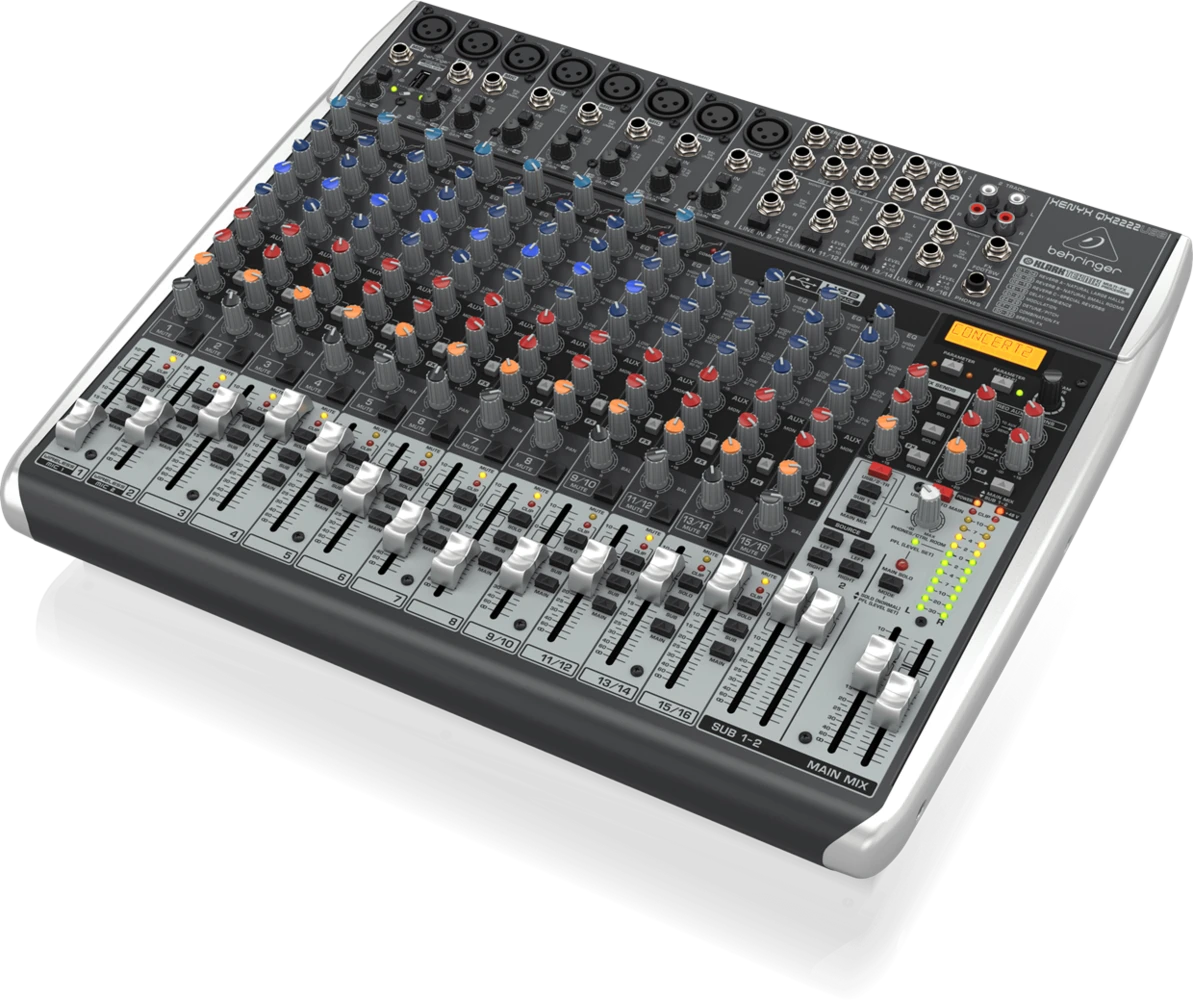 מיקסר אנלוגי 22 ערוצים דגם QX2222USB מבית BEHRINGER