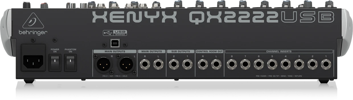 מיקסר אנלוגי 22 ערוצים דגם QX2222USB מבית BEHRINGER