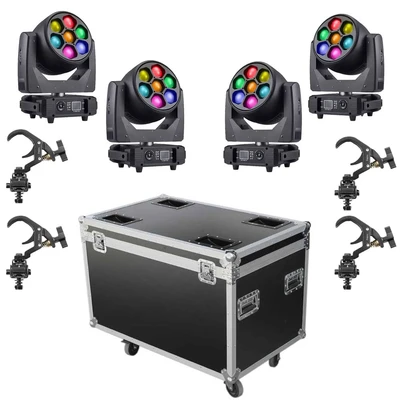 סט של 4 פנסים עם קייס קשיח SET 4*7x40W Zoom Apextone
