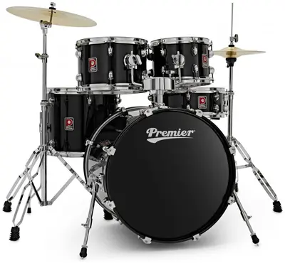 מערכת תופים שחורה 5 חלקים 22 PR22-5DKBKW Revolution Black Premier SH.