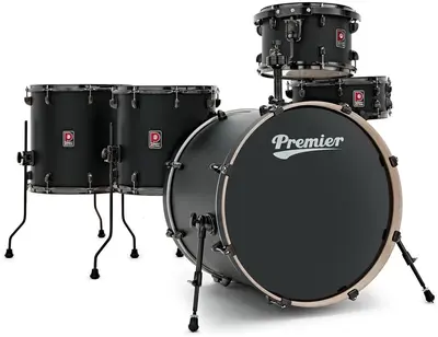 מערכת תופים 5 חלקים בצבע שחור מט (12,14) 22 Heavy R Matte Blac Premier SH.