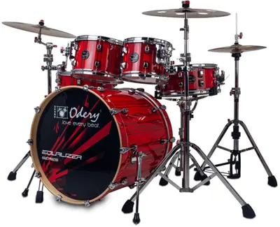 מערכת תופים 5 חלקים EQ-220L מסדרת EQUALIZER בצבע Pure Red Trees Odery-(Brazil)