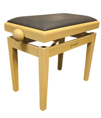 כסא פסנתר מתכוונן מט בצבע אלון OAK עם מושב בצבע שחור PB-18 מבית Legrand